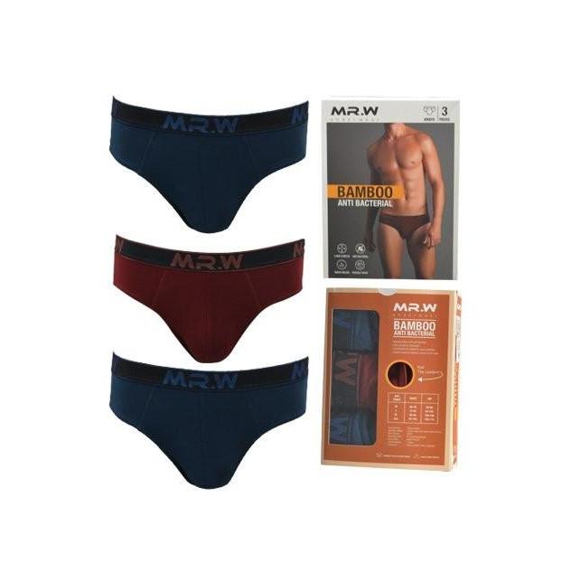 Celana Dalam Pria Mr. W Mens Briefs 3 Pcs Wmp 70012B - Bamboo