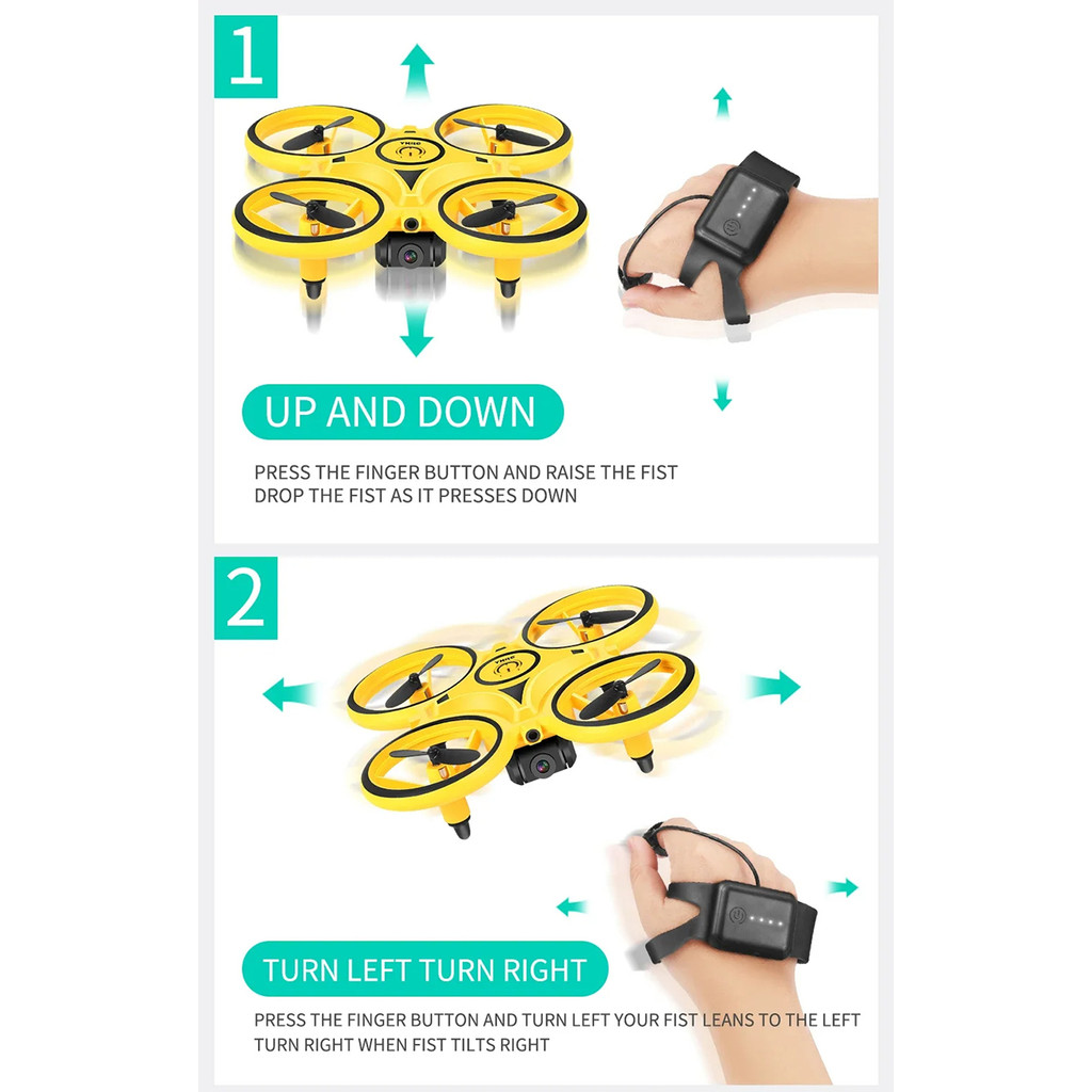 New RC Mini Quadcopter Drone Smart Induction Gesture Induction 8K UAV Flying Saucer Watch Drop