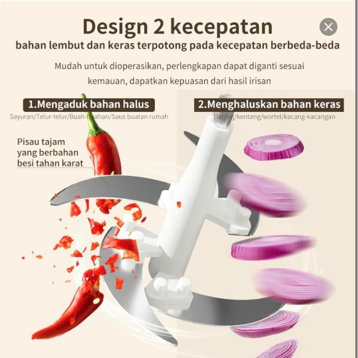 Chopper Stainless Luna Life Fp02 Chopper Stainless Food Prosesor Untuk Daging, Es Batu