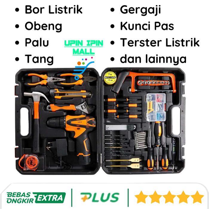 Alat Pertukangan Perkakas Lengkap 1 set dengan Box Tool Kit Set 55in1