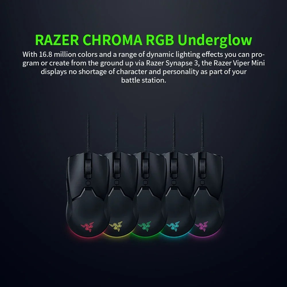 Razer NEW YEAR GIFT gift Thunder Snake Viper Mini Computer Esports Cable Gaming Mouse Laptop RGB