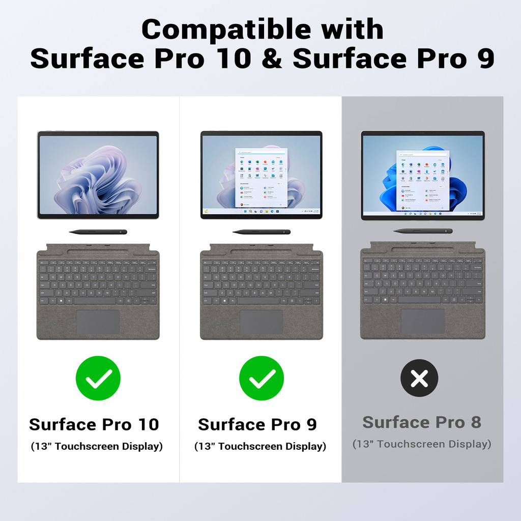 MoKo Case for Microsoft Surface Pro 11,Surface Pro 10,Surface Pro 9 13 Inch, All-in-One Protective