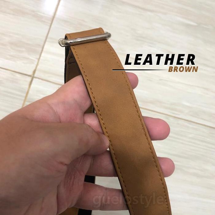 New Tali Selempang Tas Kulit / Strap Tas Kulit Coklat Muda