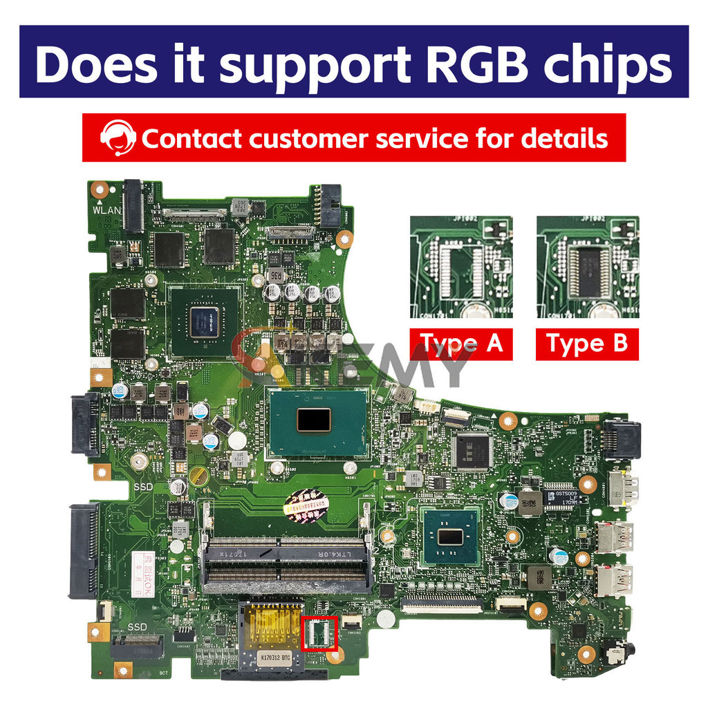 GL553VD Laptop Motherboard For ASUS GL553VE FX53V ZX53V GL553V Mainboard I5-7300HQ I7-7700HQ GTX1050