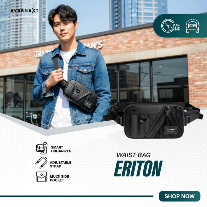 Eiger - Tas Selempang Pria Anti Air Waistbag Waterproof Eriton Sling Bag Pria Anti Air Waist Bag Tas