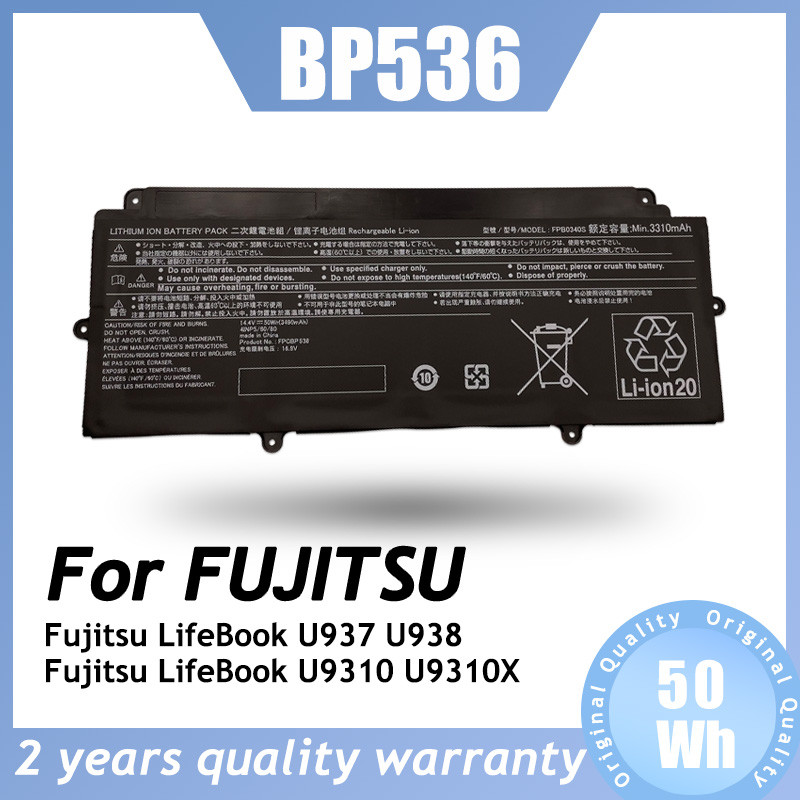 14.4V 50Wh BP536 Laptop Battery For Fujitsu LifeBook U937 U938 U939 U939X U9310 U9310X U9311X