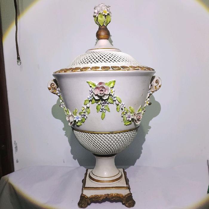 capodimonte italy pajangan porselen antik h40