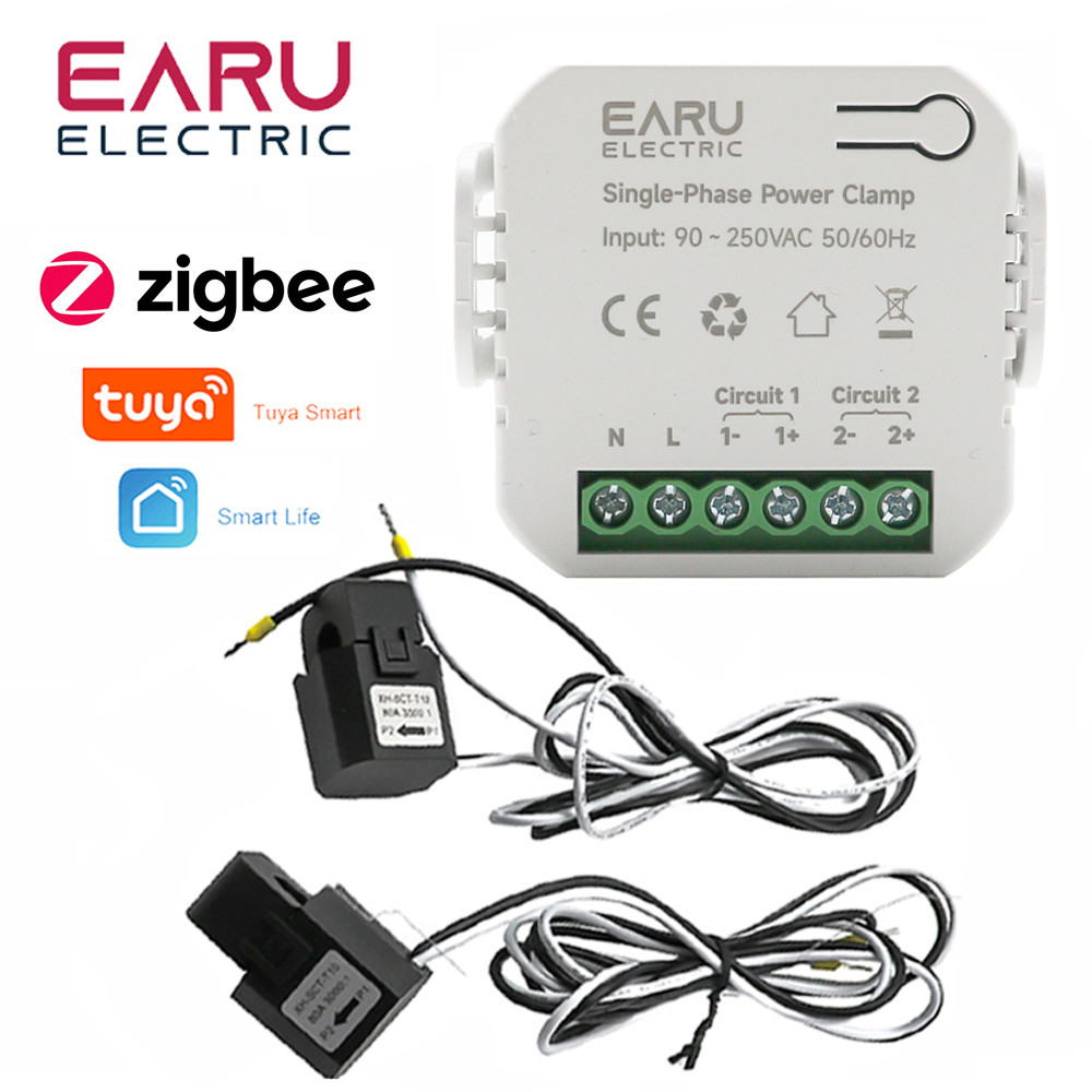 Tuya App Smart Two-way Bilateral WiFi Energy Meter 80-300A AC110V 220V with Clamp CT KWh Power Elect