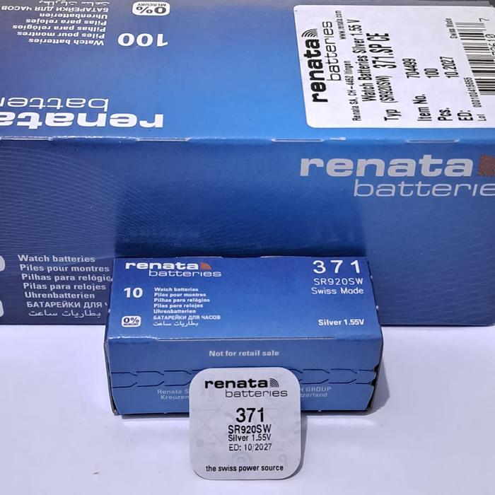 [] Baterai Renata 371 SR920SW Original 1.55v made In Swiss Batre Jam Tangan SR 920 SW SG6 Satuan