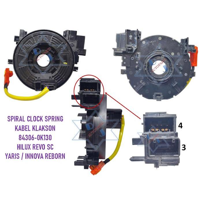 KABEL SPIRAL KLAKSON INNOVA REBORN HILUX REVO SC YARIS 84306-0K130
