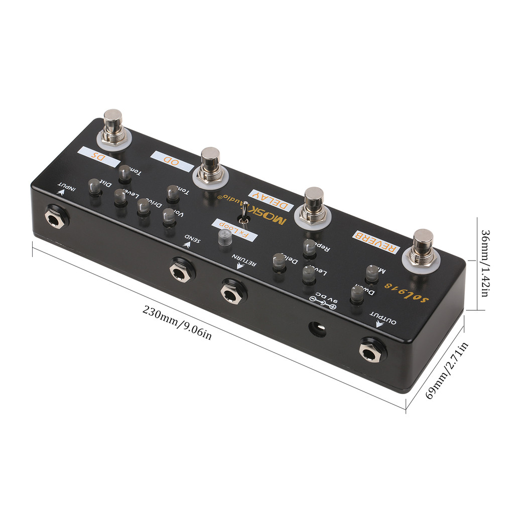 MOSKY SOL918 5-in-1 Multi Effect Pedal Combined Effect Guitar Pedal True Bypass Multi-in-one