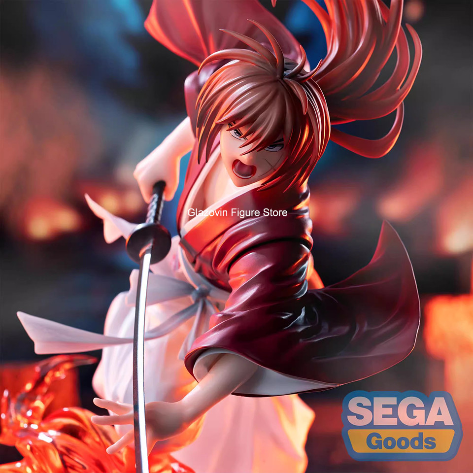 Original Genuine SEGA Rurouni Kenshin 18cm Himura Kenshin PVC Action Figure Anime Collect Model Toy