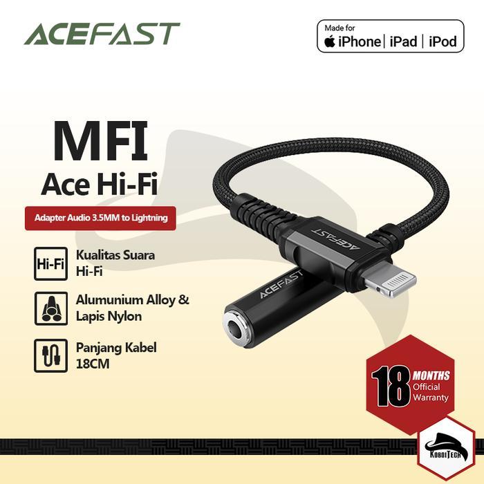 ACEFAST C1-05 LIGHTNING AUDIO ADAPTER CONNECTOR MFI EARPHONE IPHONE