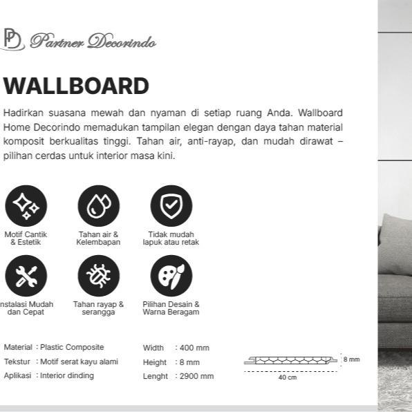 ( 1 Dus ) Wallboard Panel Pvc /Wallboard Wpc/ Wallboard Marmer Hiasan Dinding Wall Board Kayu Pasti