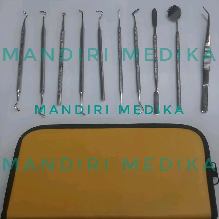 Dental Set isi 10 Dental Diagnostic Set Stainless + Tas