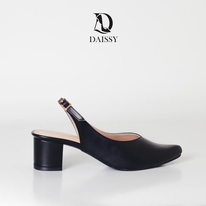 Olive Mules Wanita Heels 5cm BigSize Jumbo - DAISSY Black Shoes