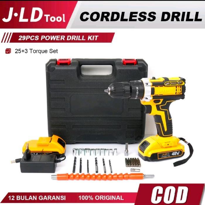 Jld Mesin Bor Impact Cordless 48V. Mesin Cordless Impact Drill. Mesin Bor Baterai J.Ld-Ii