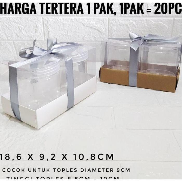Box Transparant Mika Untuk Kue Kering Toples Tabung Isi 2 Kemasan Jar