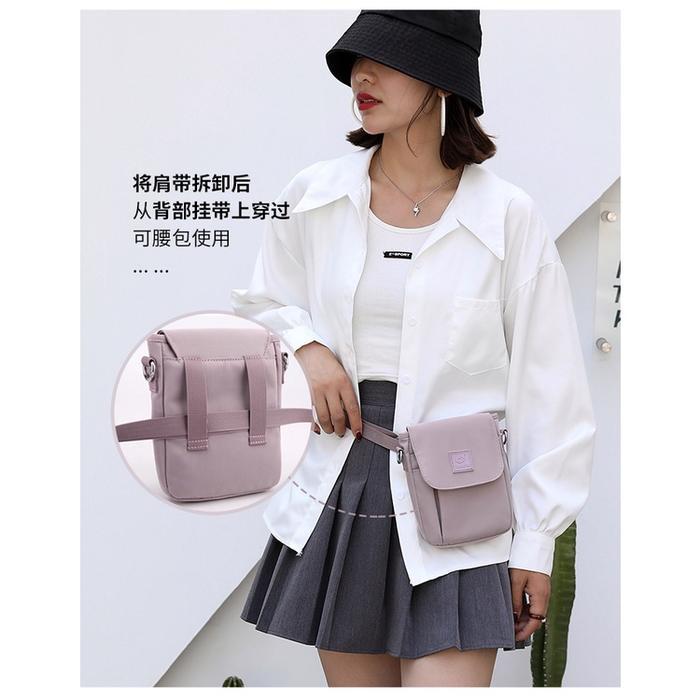 TAS SELEMPANG MINI HP COLORFUL WANITA SLING BAG KECIL CEWEK NILON ANTI AIR KOREAN NYLON WATERPROOF