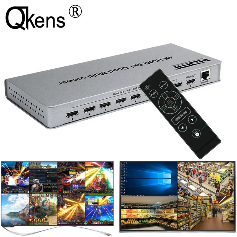 FLASH SALE    4K HDMI 8x1 Multi-viewer Switcher 8 In 1 Out Seamless Switch 4x1 Quad Multi Viewer 4 C