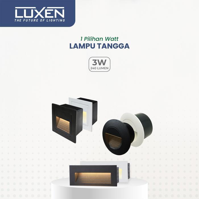LUXEN LAMPU TANGGA LED PERSEGI STEP LAMP 3 WATT CAHAYA KUNING