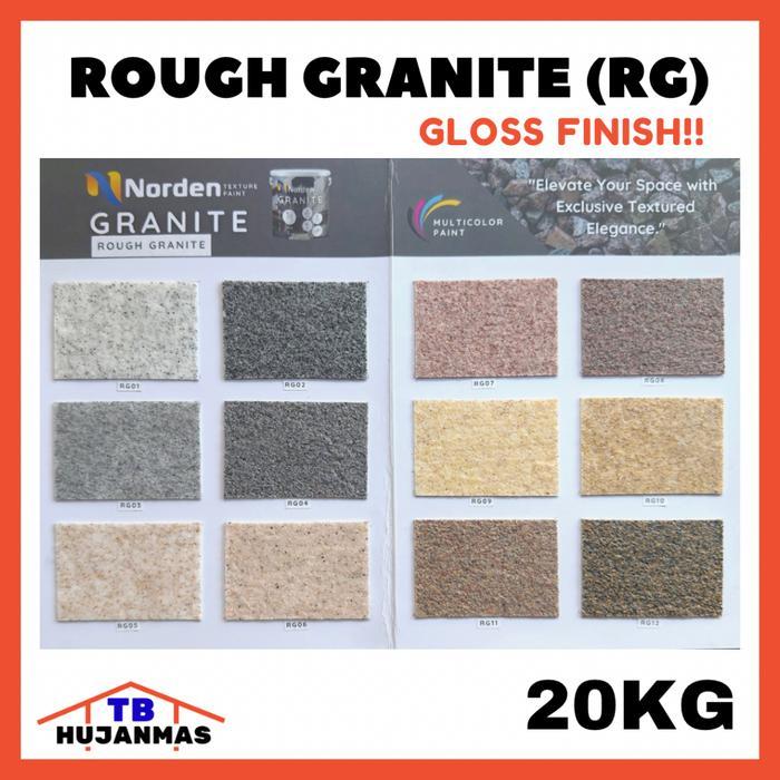 NORDEN Cat Tembok Teksture Tipe Rough Granite (RG) 20 Kg Halaman 2 RG07- RG12 Cat Dinding Motif Batu