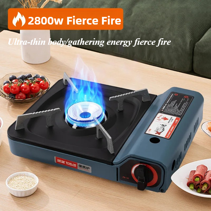 Portable Butane Camping Stove - Windproof Outdoor Gas Burner for Commercial BBQ, Hot Pot & Hiking