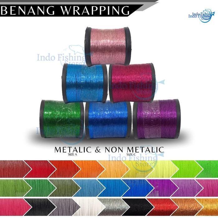 [WARNA LENGKAP] Benang Wrapping NCP Metalic Size A // Non Metalic Doff Polos Size C Untuk Wrap