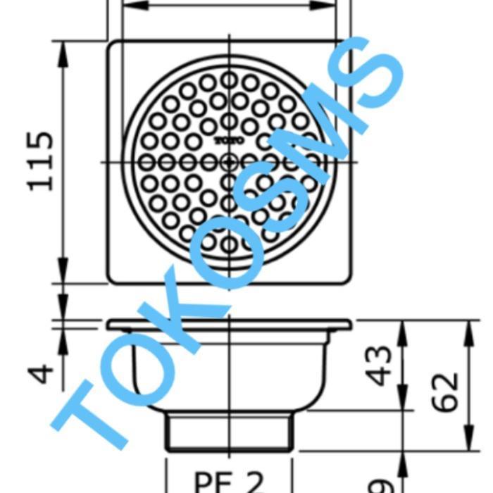 floor drain toto TX1BV1N ORIGINAL saringan lantai TOTO TX 1 BV 1N floor strainer TX 1 BV1N