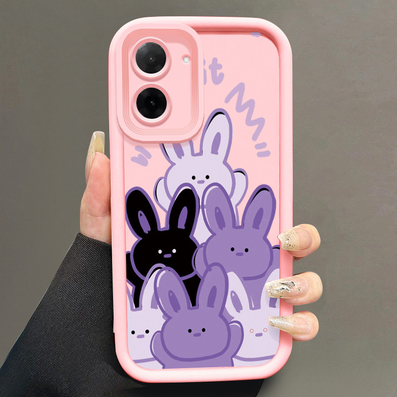 Casing Hp untuk Xiaomi Redmi A5 4G Case Keluarga Besar Kelinci Ungu Softcase Kesing Cesing Scrub sil