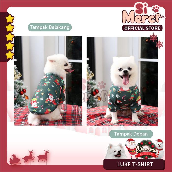 SI MERCI BAJU ANJING UKURAN BESAR HEWAN NATAL BAJU SWEATER JUMPER ANJING KUCING NATAL LUKE T-SHIRT