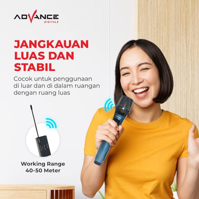 Premium Advance Mic-301 Double Digital Mic Wireless Microphone Metalic Original