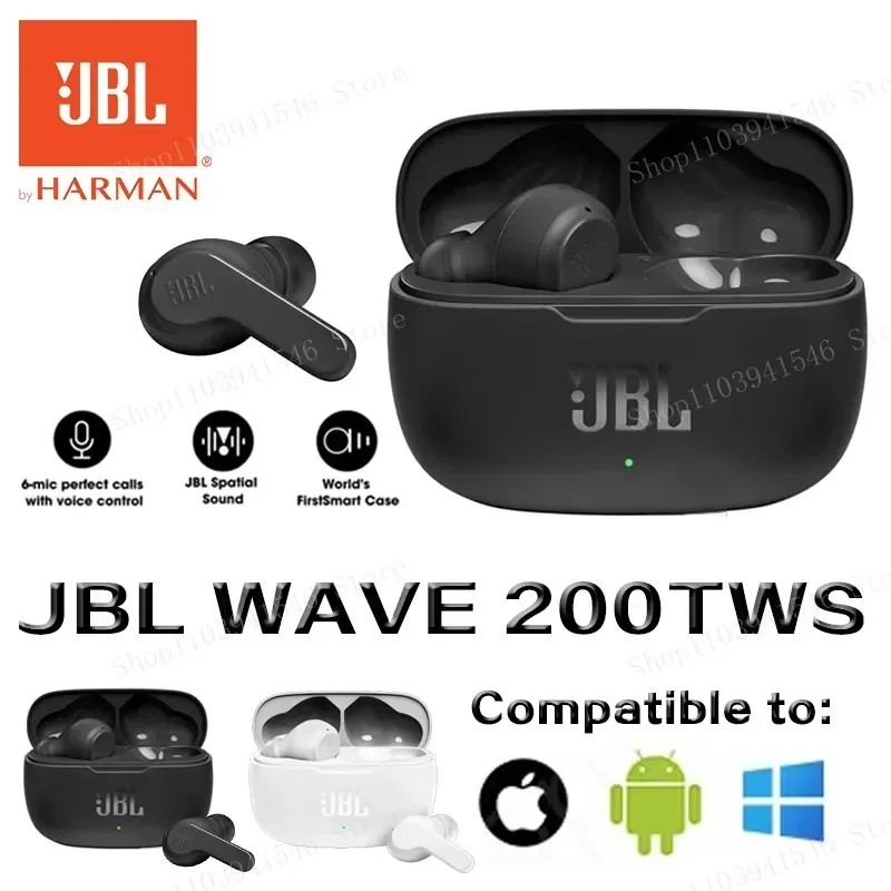 JBL WAVE 200TWS Features True Wireless Earbuds JBL W200 tws Bluetooth 5.0 Earphones Sports