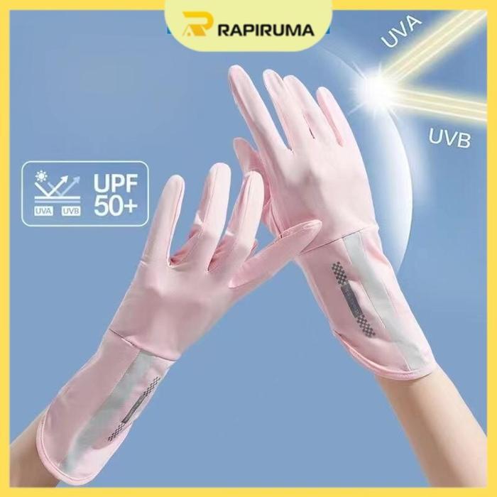 Sarung Tangan Motor Wanita Pria Anti UV Anti Belang / Sarung Tangan Sutra Es Premium / Sarung Tangan