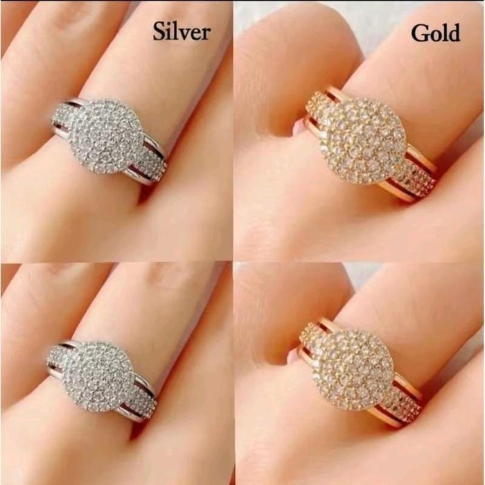 Cincin dubai bulat besar cincin wanita titanium