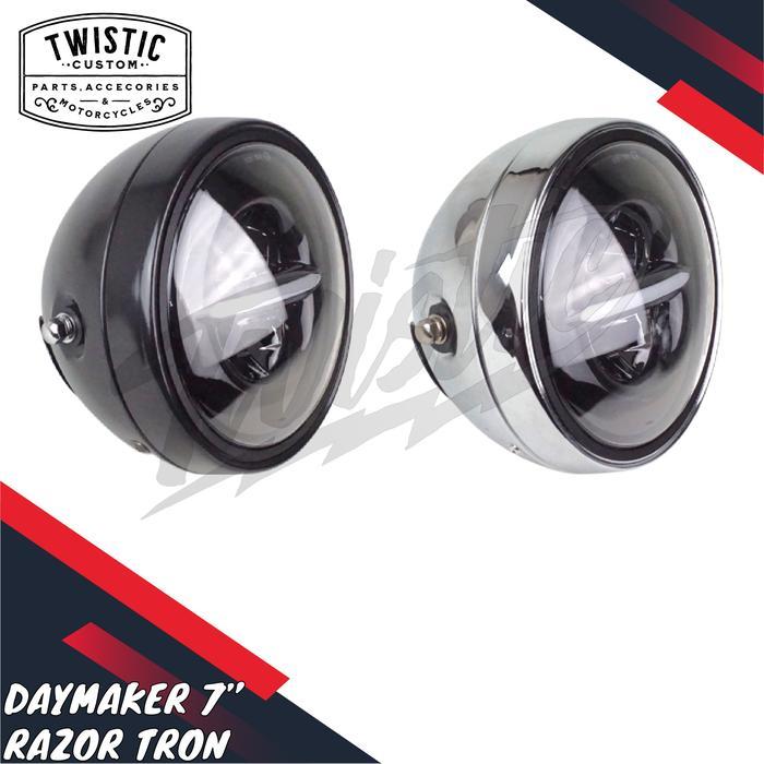 Headlamp Lampu Depan Led Daymaker Razor Tron Motor Custom Universal