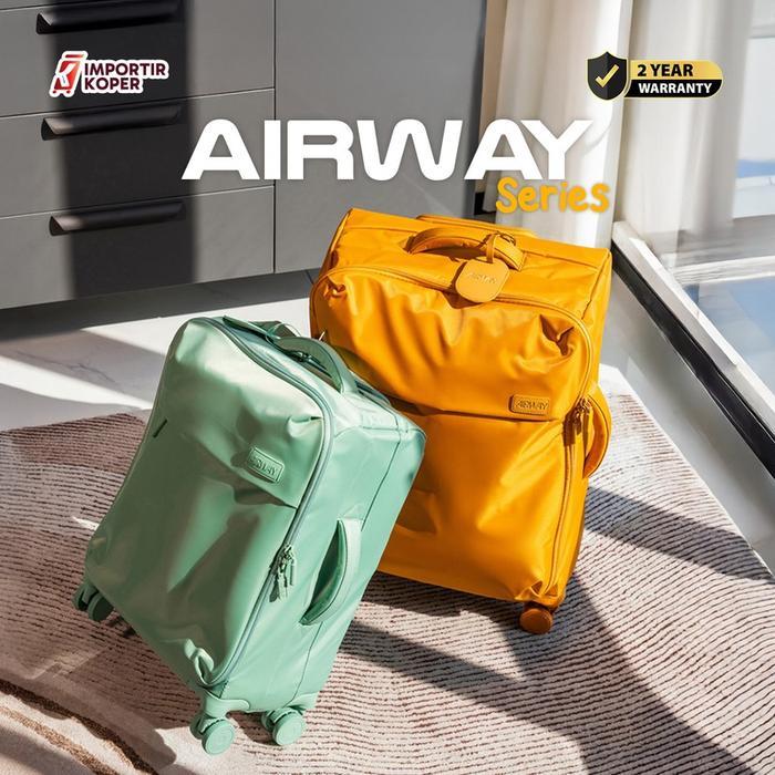 SALE Koper Airway One Pocket Series 20 Inch Kabin Kain Nylon Premium Suitcase Travel Business