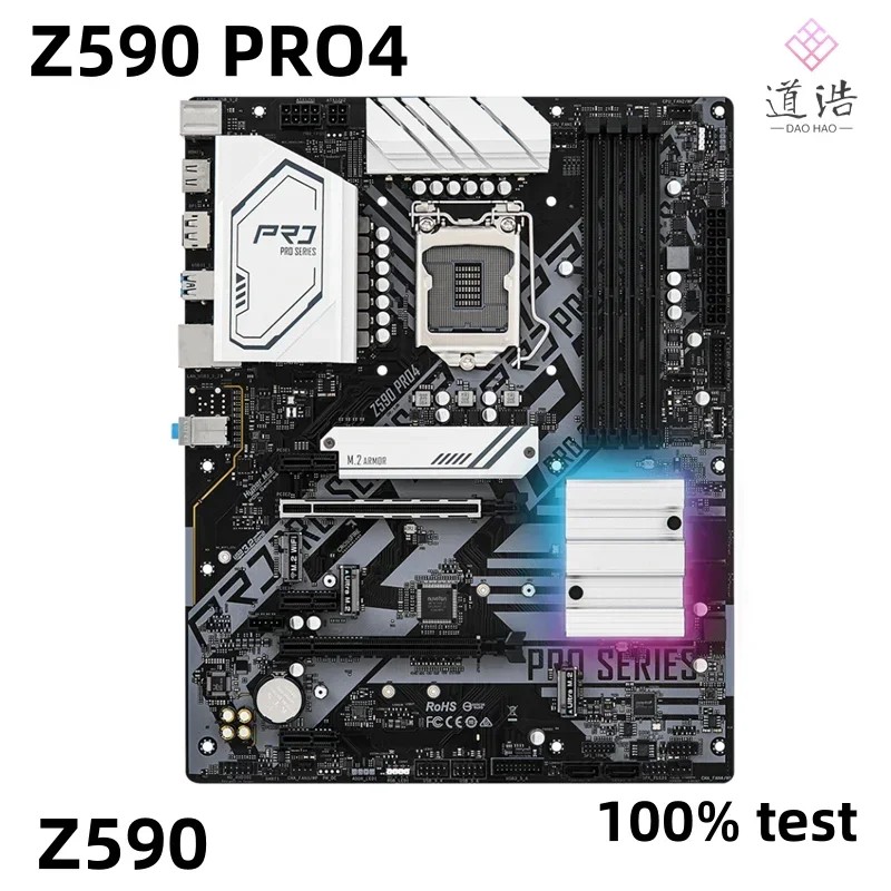For ASROCK Z590 PRO4 Motherboard 128GB HDMI M.2 LGA 1200 DDR4 ATX Z590 Mainboard 100% Tested Fully