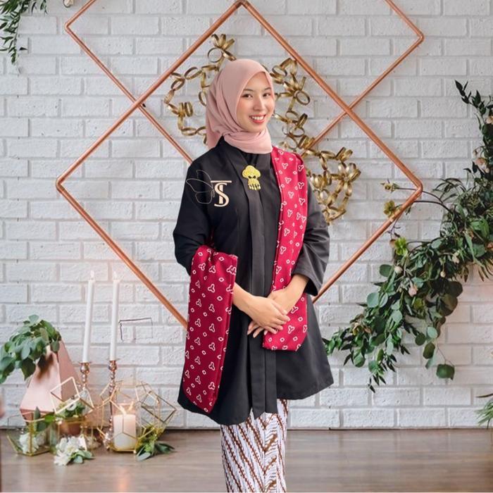 Long Tunik Kartini Modern/ Kebaya Kartini Panjang Polos Bahan Katun Micro Premium