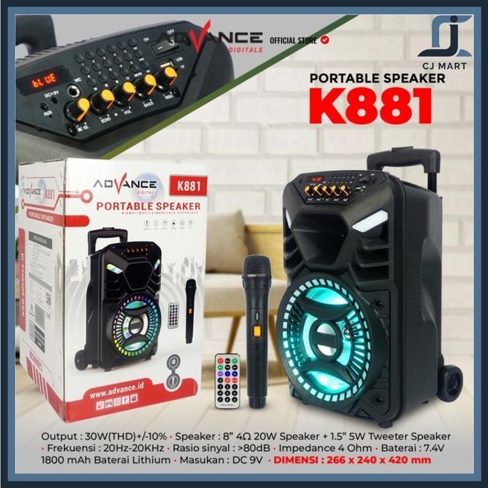 Speaker Advance K881N 8" Meeting & Karaoke Bluetooth Terbaik