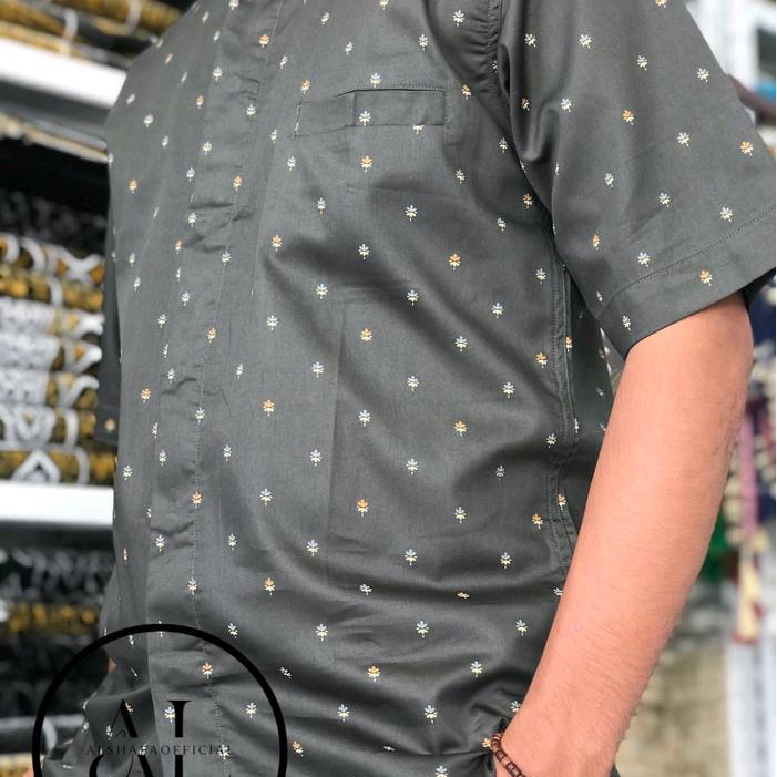 Baju Koko Dl/Kemeja Koko Dewasa Bahan Katun Motif Lengan Panjang & Pendek