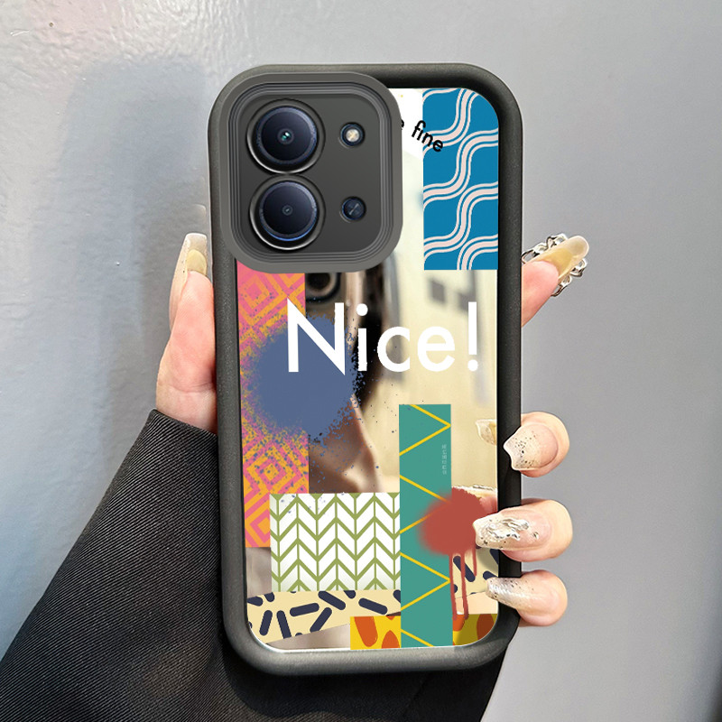 Casing Hp Untuk Xiaomi Redmi 15C Case Garis sambungan warna-warni Mirror Kasing silikon cocok pria d