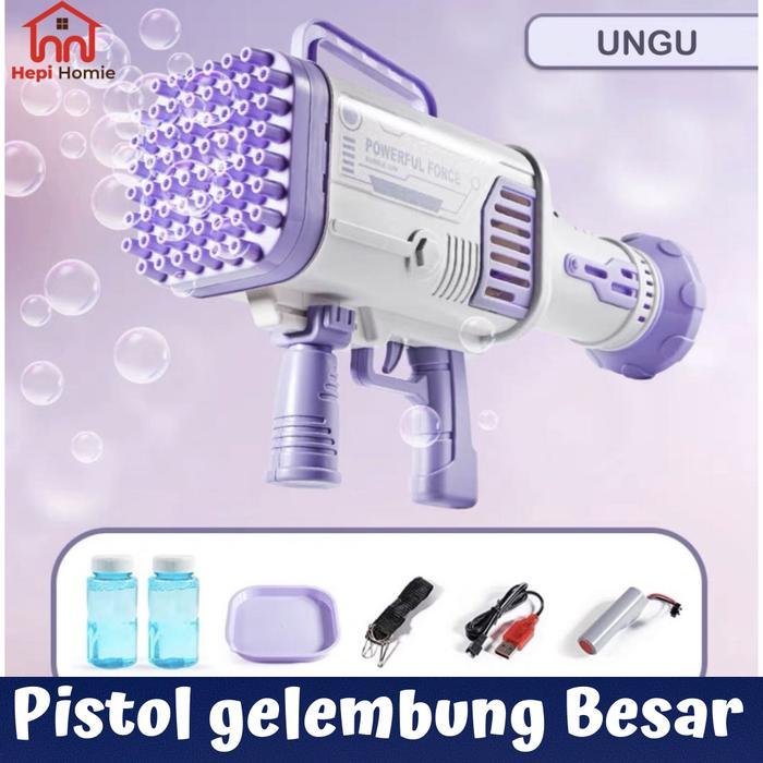 1 SET MAINAN GELEMBUNG BUSA UKURAN BESAR BUBBLE GUN MACHINE JUMBO 60
