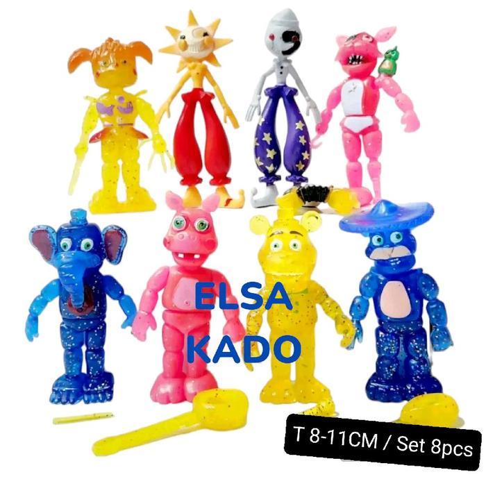 Figure Five Night At Freddy Set Isi 6 Foxy Chica Mainan Topper Cake