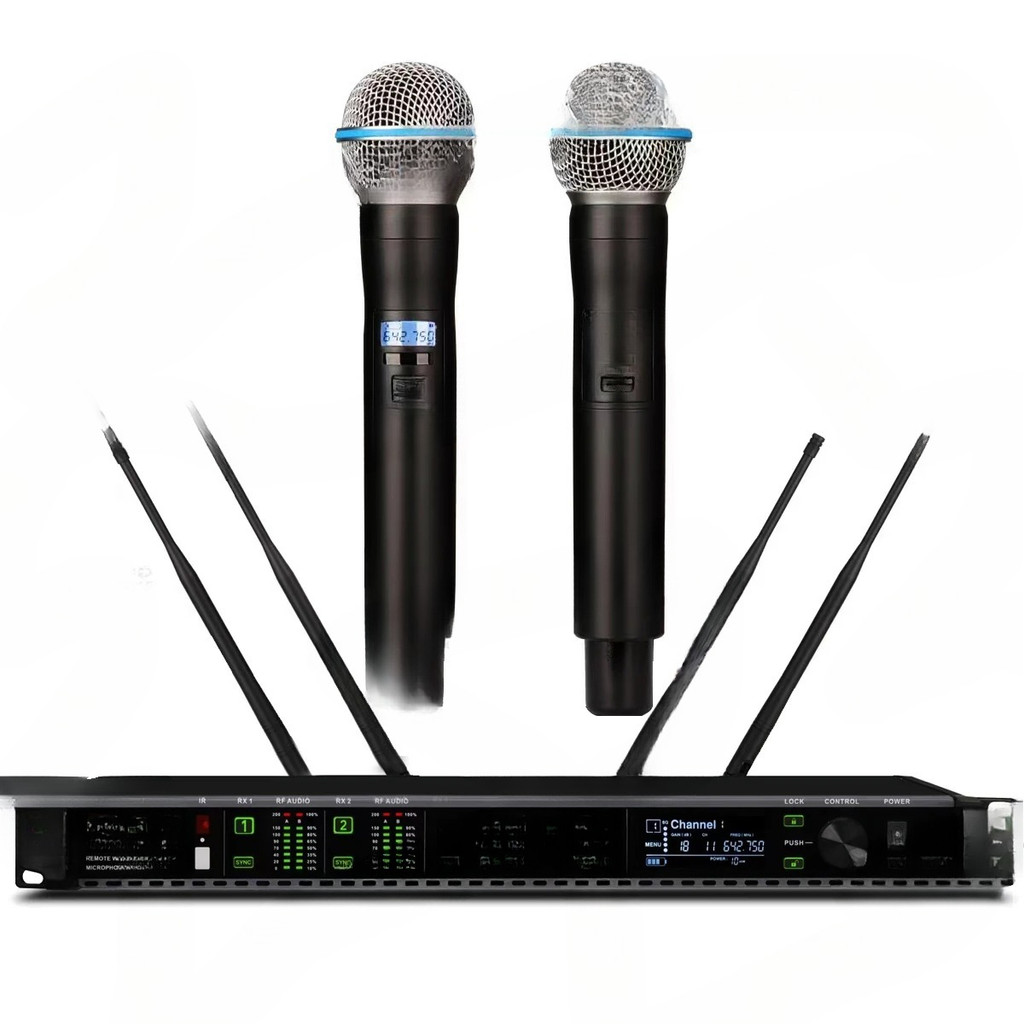 High-End Axiet AD4D Receiver Dual Channel Beta58 Wireless Karaoke Microphone System Sure Stage Live