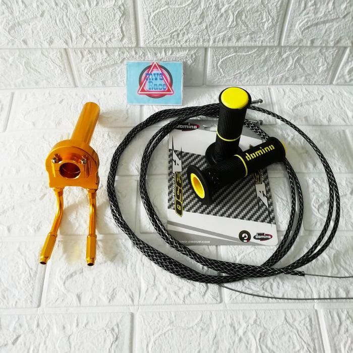READY TERLARIS Gas Spontan 2 kabel + Handgrip + 2 Kabel Gas serat = Beat Esp, Aerox 155, Scoopy Esp.