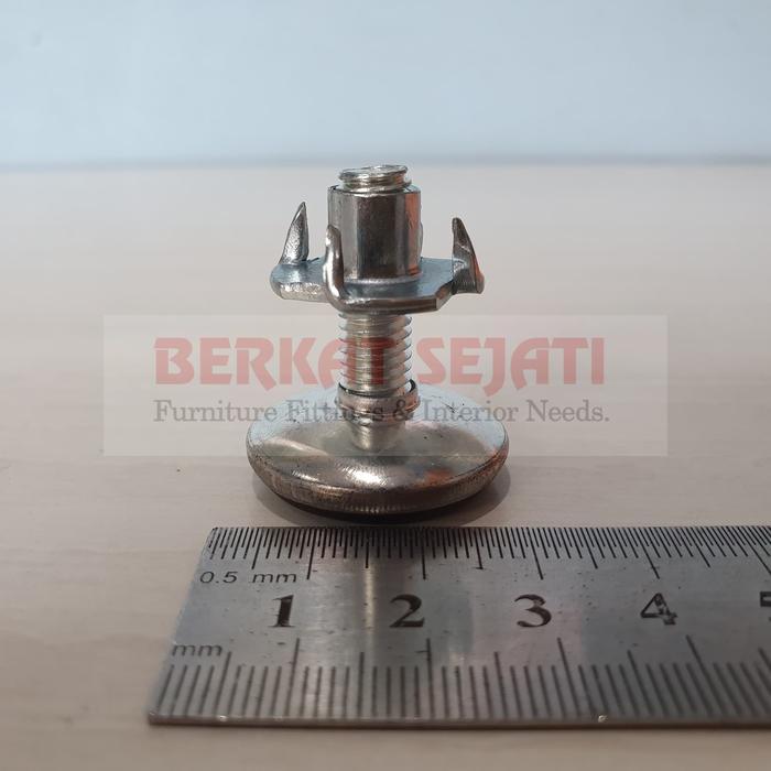 ADJUSTER FOOT KAKI STABIL (BESI) 30 MM x M8 Meja Rak Lemari Kursi Sofa .