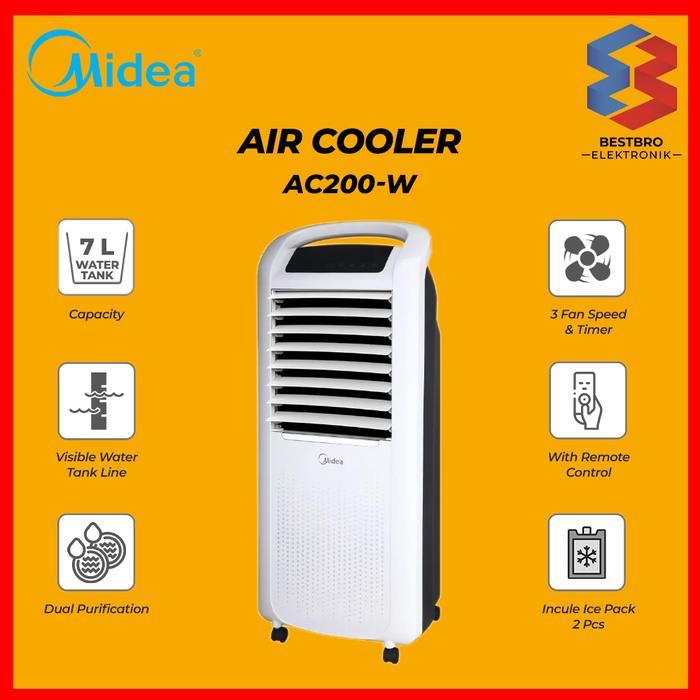 Midea Air Cooler AC200W Penyejuk Ruangan 15Lt HEPA Filter