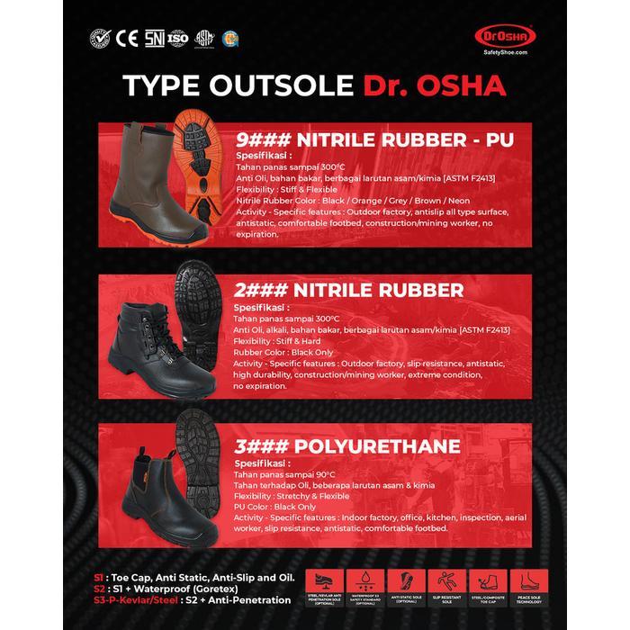 SPECIAL Dr OSHA Jaguar 9225 S1 Safety Shoes Ankle Boot with Zipper - Black