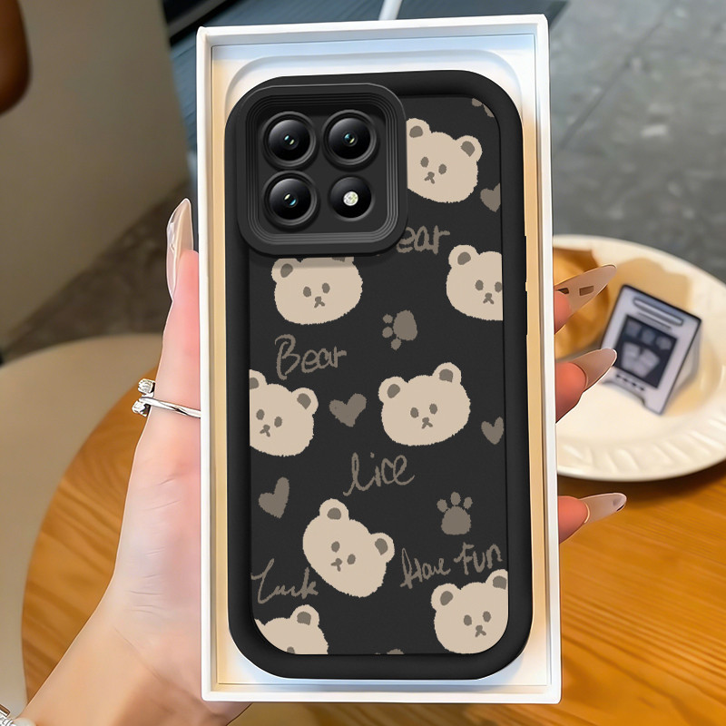 Casing Hp untuk Xiaomi 14T 5G 14T Pro 5G Case Jejak Kaki Beruang Kecil Kasing silikon Cesing bagus k